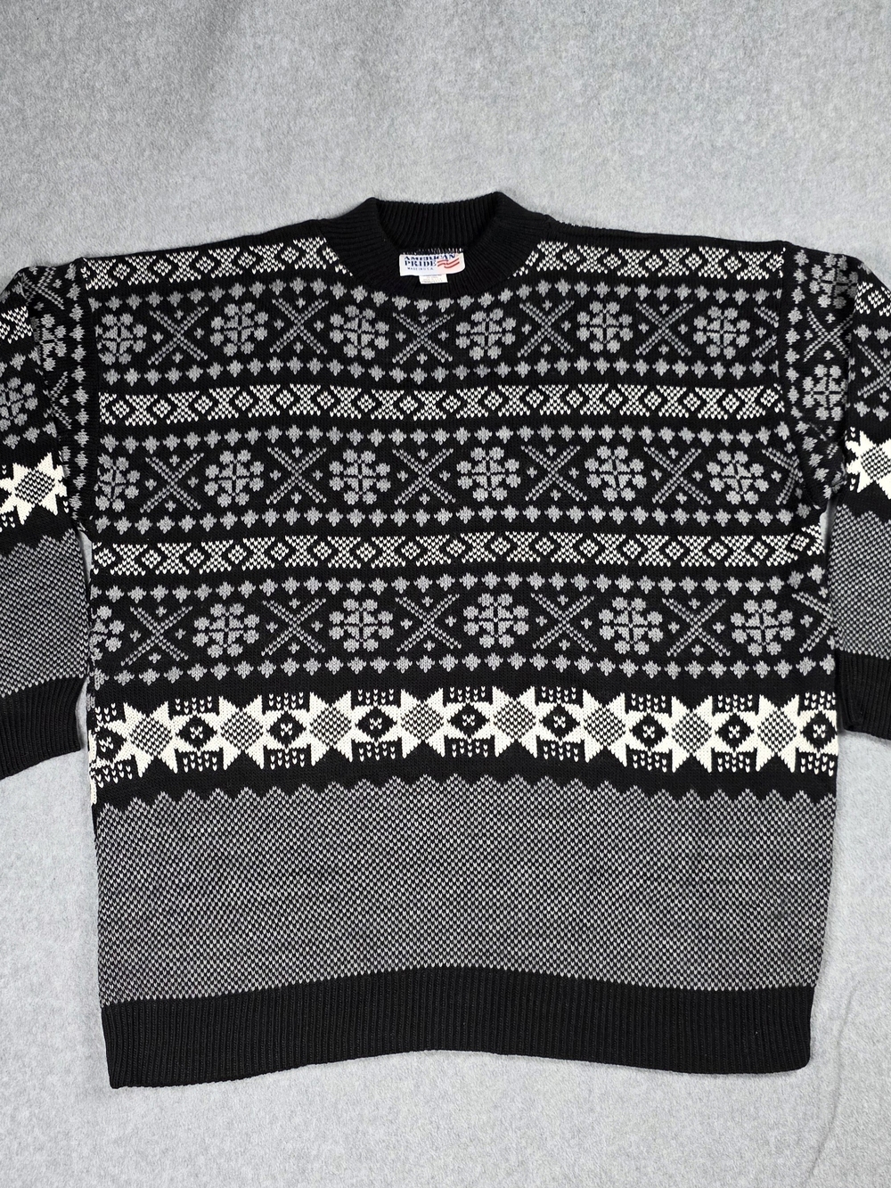 Black & White Fair Isle Turtleneck Sweater